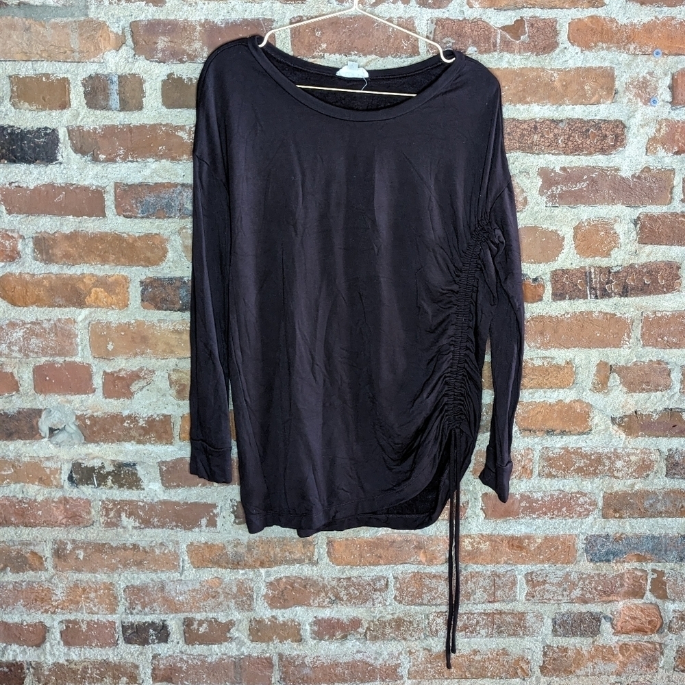 Loft Medium Brown Lounge Cozy Long Sleeve‎ Shirt w/ Fuzzy Inside